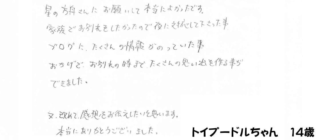ご家族様の声