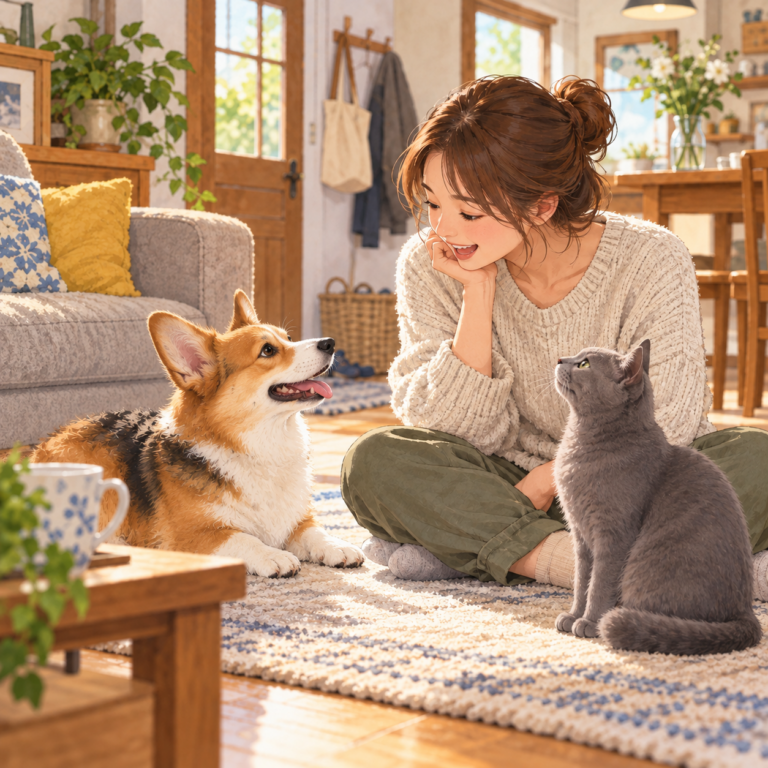 犬や猫に、何を話かけていますか?